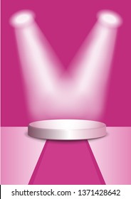 stage, round, spotlights scene,