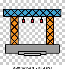 Stage scene constructions icon, web frame podium sign, show design vector illustration .