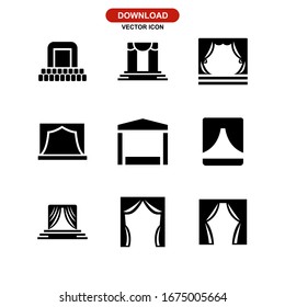 icono de pantalla de escenario o logotipo símbolo de signo aislado ilustración vectorial - Colección de iconos vectoriales de estilo negro de alta calidad
