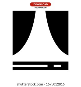 Icono de pantalla de escenario o logotipo símbolo de signo aislado ilustración vectorial - iconos vectoriales de estilo negro de alta calidad
