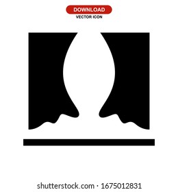 Icono de pantalla de escenario o logotipo símbolo de signo aislado ilustración vectorial - iconos vectoriales de estilo negro de alta calidad

