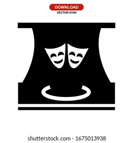 stage screen icon or logo isolated sign symbol vector illustration - high quality black style vector icons
