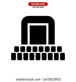 Icono de pantalla de escenario o logotipo símbolo de signo aislado ilustración vectorial - iconos vectoriales de estilo negro de alta calidad
