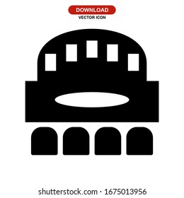 Vektorillustration-Illustrationen auf Bühnenbildschirmen oder Logo einzeln auf Zeichensymbolen - Vektorsymbole in hoher Qualität
