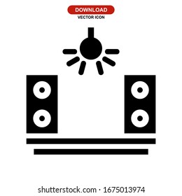 stage screen icon or logo isolated sign symbol vector illustration - high quality black style vector icons
