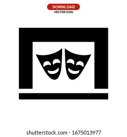 stage screen icon or logo isolated sign symbol vector illustration - high quality black style vector icons

