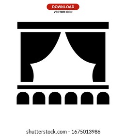stage screen icon or logo isolated sign symbol vector illustration - high quality black style vector icons
