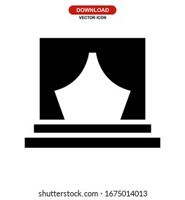 stage screen icon or logo isolated sign symbol vector illustration - high quality black style vector icons
