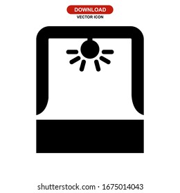 Icono de pantalla de escenario o logotipo símbolo de signo aislado ilustración vectorial - iconos vectoriales de estilo negro de alta calidad
