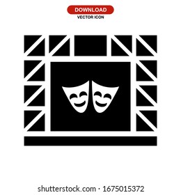 stage screen icon or logo isolated sign symbol vector illustration - high quality black style vector icons
