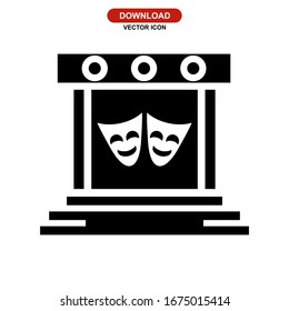 stage screen icon or logo isolated sign symbol vector illustration - high quality black style vector icons

