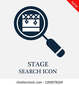Stage search icon. Editable Stage search icon for web or mobile.