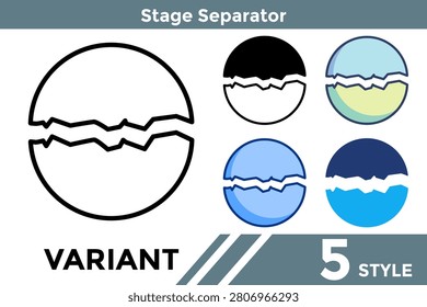 Stage Separator clearly divides workflow phases, improving readability in roadmaps, timelines, and business presentations. Line, Filled, Color, Dualtone style.