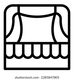 Stage show icon outline vector. Puppet theater. Doll child