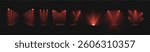 Stage with Spark Effect. Isolated Spotlight and Lighting Effects for Your Design and Illustration in Vector. Vector Set of Isolated Spotlight and Studio Lighting for Your Designs in Shades of red.