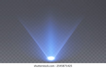 Stage with Spark Effect. Isolated Spotlight and Lighting Effects for Your Design and Illustration in Vector. Vector Set of Isolated Spotlight and Studio Lighting for Your Designs in Shades of Blue.