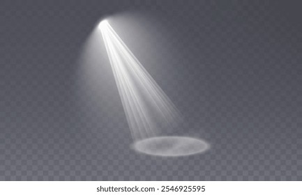 Stage with Spark Effect. Isolated Spotlight and Lighting Effects for Your Design and Illustration in Vector. Vector Set of Isolated Spotlight and Studio Lighting for Your Designs in Shades of white.