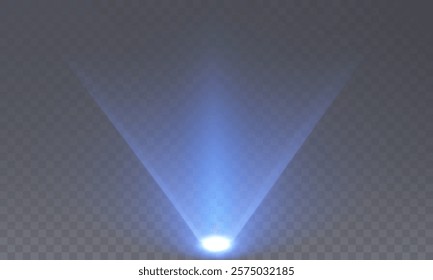 Stage with Spark Effect. Isolated Spotlight and Lighting Effects for Your Design and Illustration in Vector. Vector Set of Isolated Spotlight and Studio Lighting for Your Designs in Shades of Blue.	