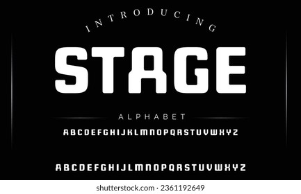 Stage Sport Modern Future bold Alphabet Font. Typography urban style fonts for technology, digital, movie logo bold style. vector illustration
