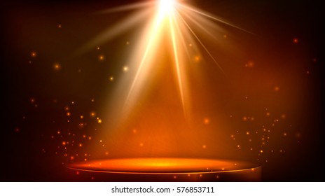 Stage Spot Lighting. Magic Light. Blue And Purple Vector Background