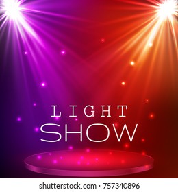 stage spot lighting. magic light. vector background