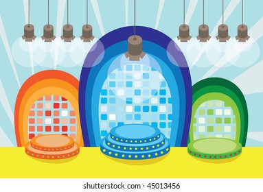 Stage with spot lignt in vector