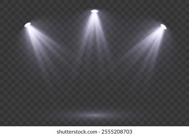 Stage spotlight, bright light source, concert lighting. Spotlight for concert lighting.