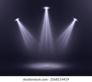 Stage spotlight, bright light source, concert lighting. Spotlight for concert lighting.