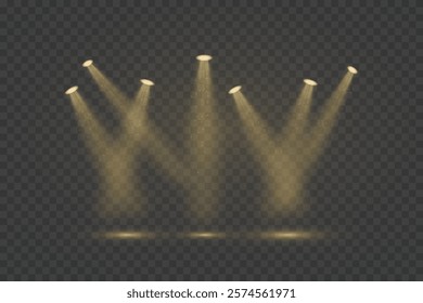 Stage spotlight, bright light source, concert lighting. Spotlight for concert lighting.