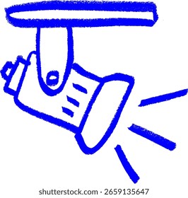 Stage Spotlight Icon Crayon Chalk Drawing Doodle Vector