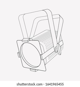 Stage spotlight icon line element. Vector illustration of stage spotlight icon line isolated on clean background for your web mobile app logo design.