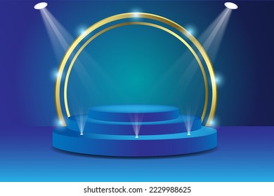 Stage spotlight light background vector illustration.