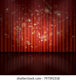 Stage with spotlight and streamer effect. And also includes EPS 10 vector