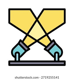 Stage Spotlights Cross Light Icon, Filled Party And Event Vector Illustration