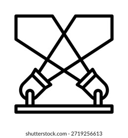 Stage Spotlights Cross Light Icon, Line Party And Event Vector Illustration
