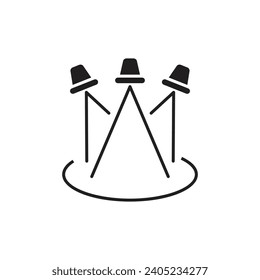 Stage spotlights icon, isolated on white background, vector illustration