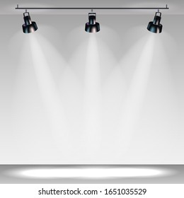stage with spotlights, professional light vector