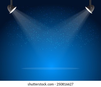 Stage spotlights with stars. Vector illustration eps10