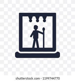 Stage transparent icon. Stage symbol design from Cinema collection. Simple element vector illustration on transparent background.
