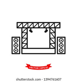 stage vector icon, concert icon in trendy flat design 