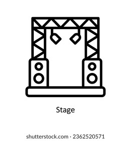 Stage Vektorgrafik Symbol Design Illustration. Symbol für Ereignisverwaltung auf weißem Hintergrund EPS10-Datei