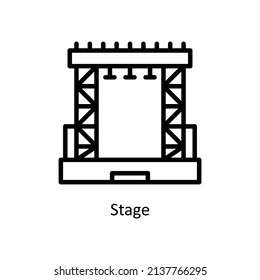 Stage-Vektorgrafik-Symbol für Web einzeln auf weißem Hintergrund EPS10-Datei