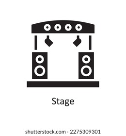 Stage Vector Solid icon Design illustration. Music Symbol on White background EPS 10 File