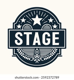 stage vintage poster print retro vector illustration template design