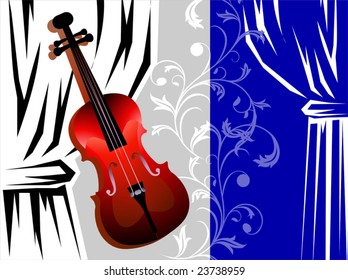 stage with violin in colour	
