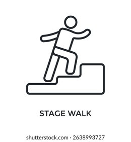 Stage Walk Icon Outline Style. Vector Illustration For Graphic Design