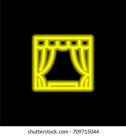 Stage yellow glowing neon ui ux icon. Glowing sign logo vector