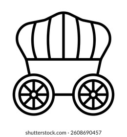Stagecoach Vector Line Icon Design