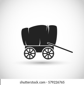 Stagecoach/ Wagon form Wild West icon vector