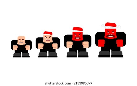 stages of aggression. Angry red guy. Steam from the head. Seething with anger. The concept of aggression